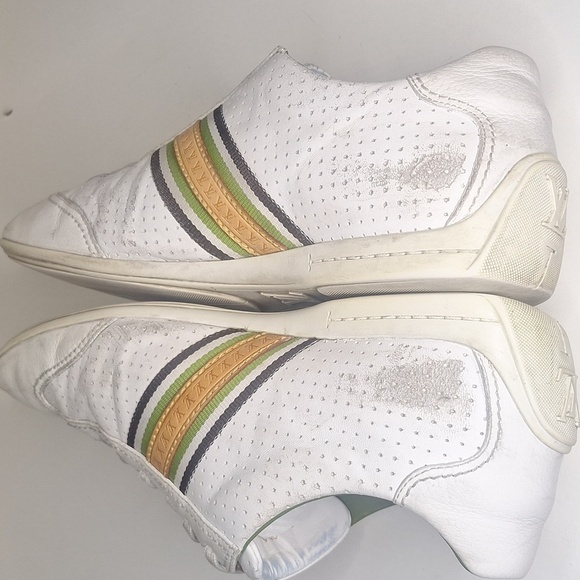 Louis Vuitton White Perforated Leather Bastia Sneakers Size 8.5 - Picture 6 of 15